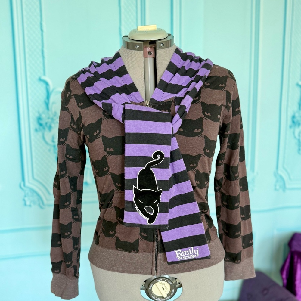 One of a Kind Emily the Strange Scarf Hoodie